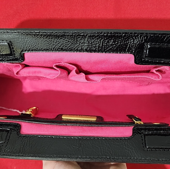 ISABELLA FIORE SUNRISE JEANNIE BLACK LEATHER HANDBAG New without Tags - Picture 7 of 8